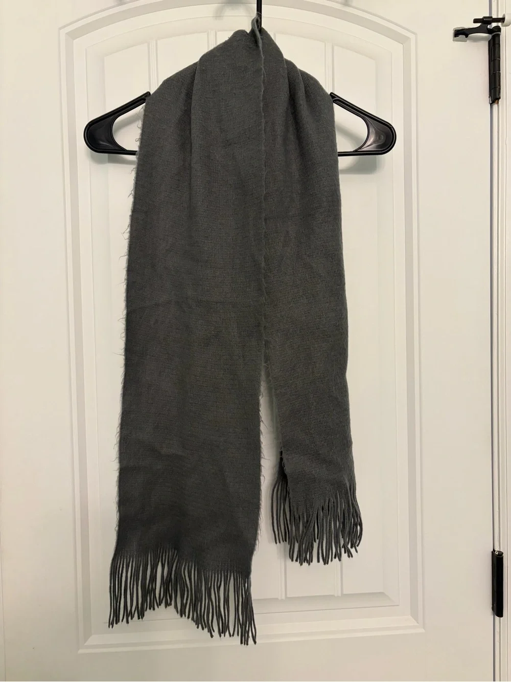 Classic Women's Gray Fringe Scarf